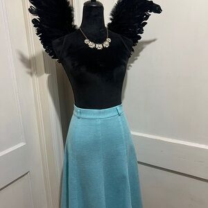Chic Vintage Teal Wrinkle Free  A-Line Skirt Womens 9/10